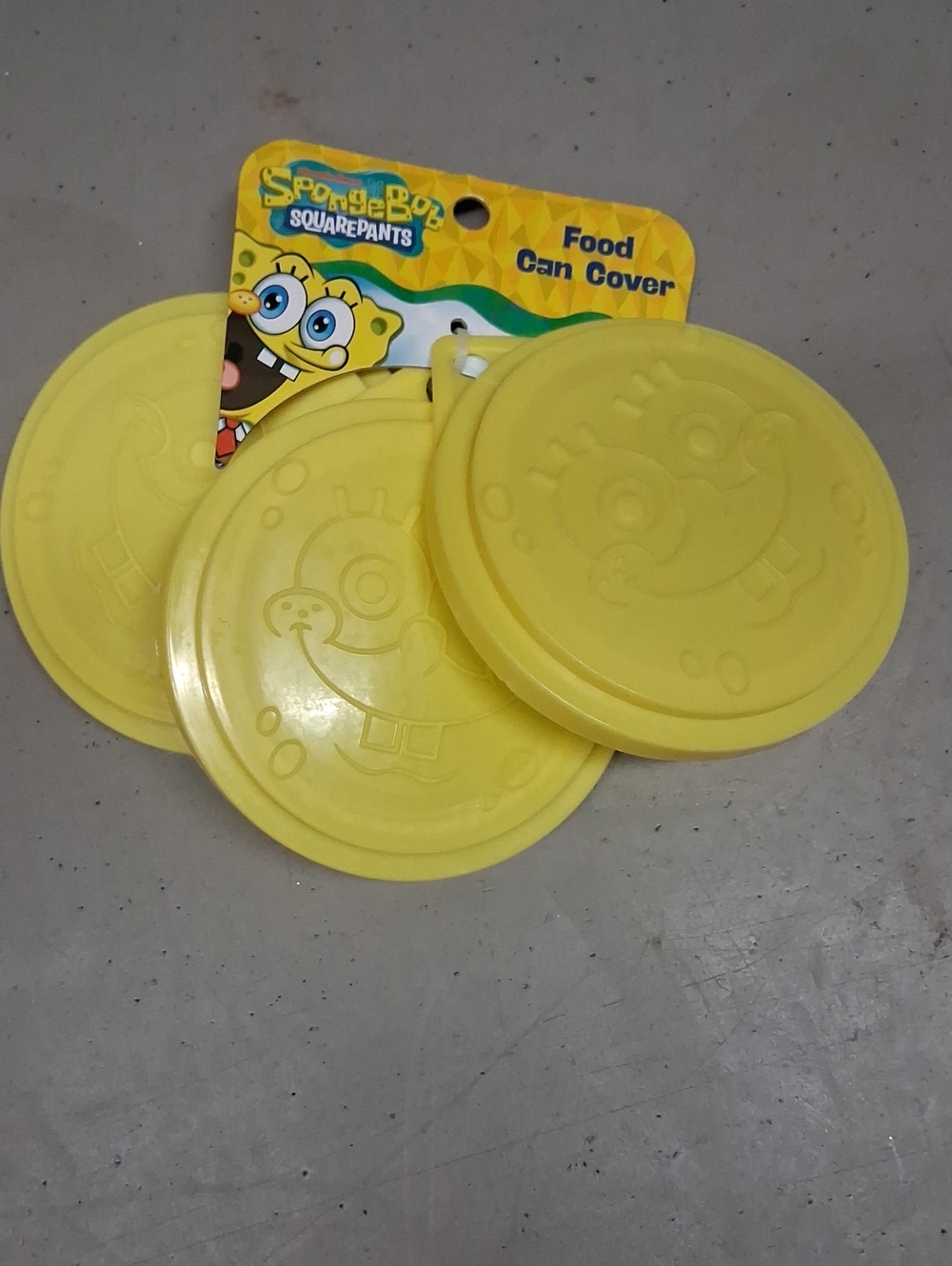 SpongeBob SquarePants Yellow Plastic Can Covers - Set of 3
